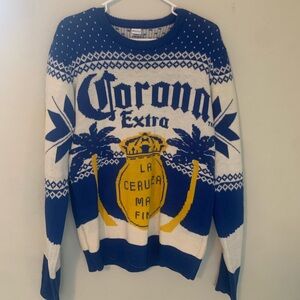 Corona Extra Blue and White Sweater